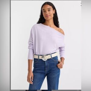 Loft pale orchid off shoulder sweater small nwot